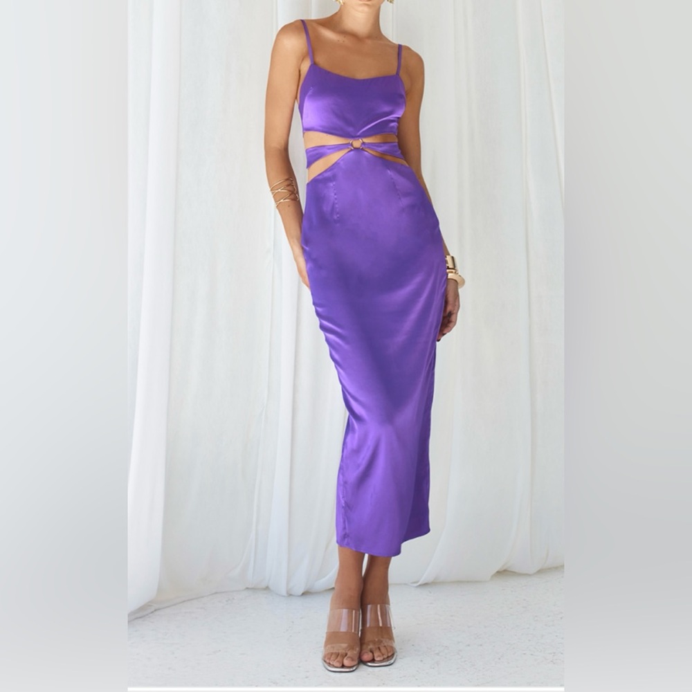 Purple Imani slip dress Runaway the label